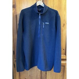 Patagonia Men's XXL 2XL Retro Pile 1/4 Zip Fleece Pullover Top Navy Blue 22810